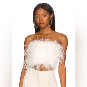 LAMARQUE Ostrich Feather Zaina Top